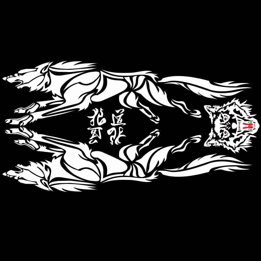 Autocollant Voiture Loup Blanc Tresor Otaku