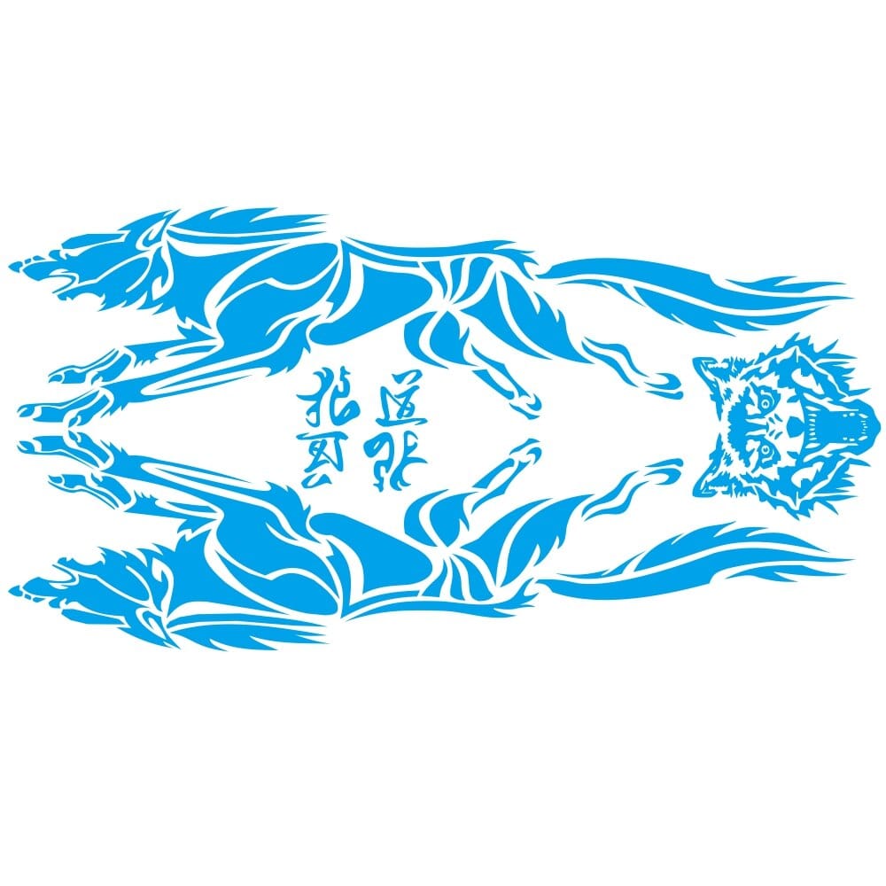 Autocollant Voiture Loup Bleu Tresor Otaku