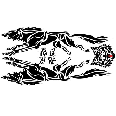 Autocollant Voiture Loup Noir Tresor Otaku