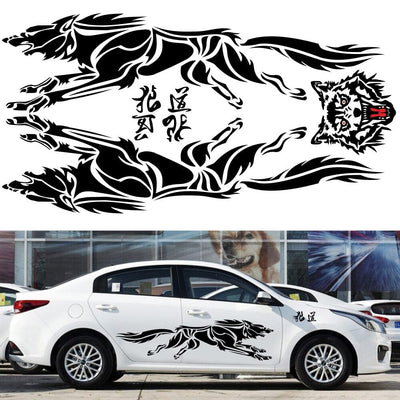Autocollant Voiture Loup Tresor Otaku