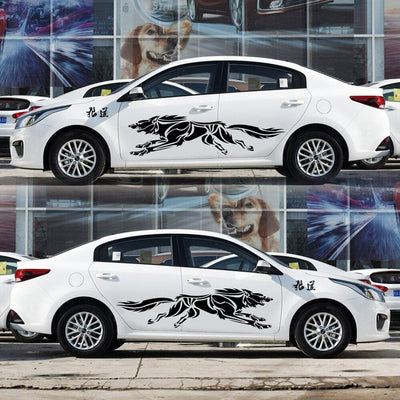 Autocollant Voiture Loup Tresor Otaku