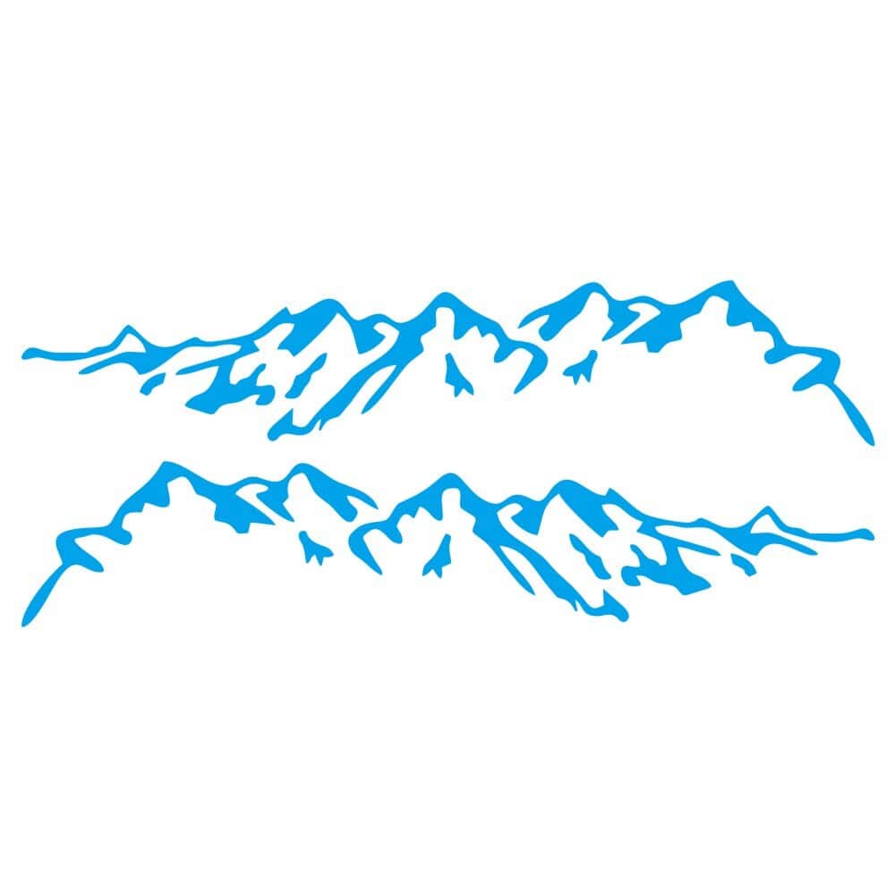 Autocollant Voiture Montagne Bleu Tresor Otaku