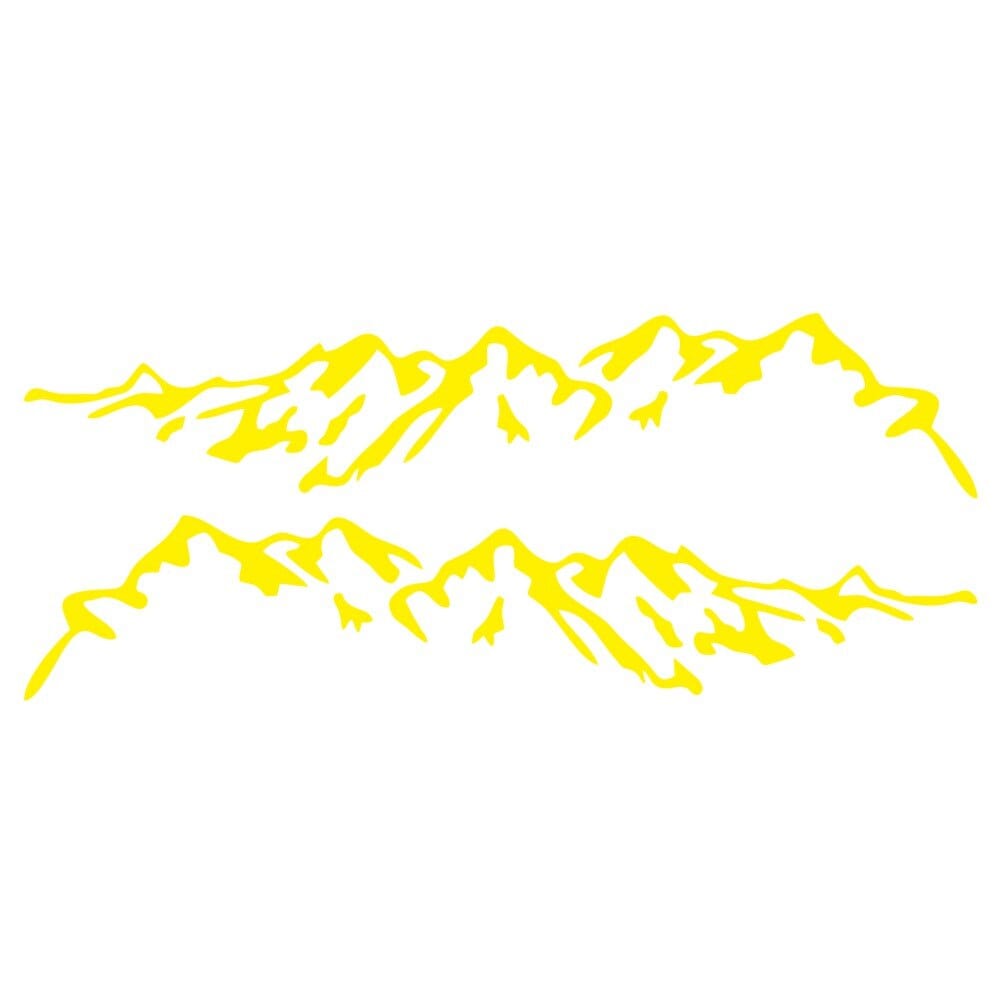 Autocollant Voiture Montagne Jaune Tresor Otaku