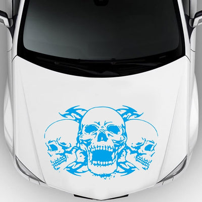 Autocollant Voiture Têtes de Mort Bleu Tresor Otaku
