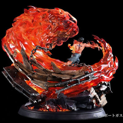 Figurine Collector en Resine Ace Poing Enflammé Tresor Otaku