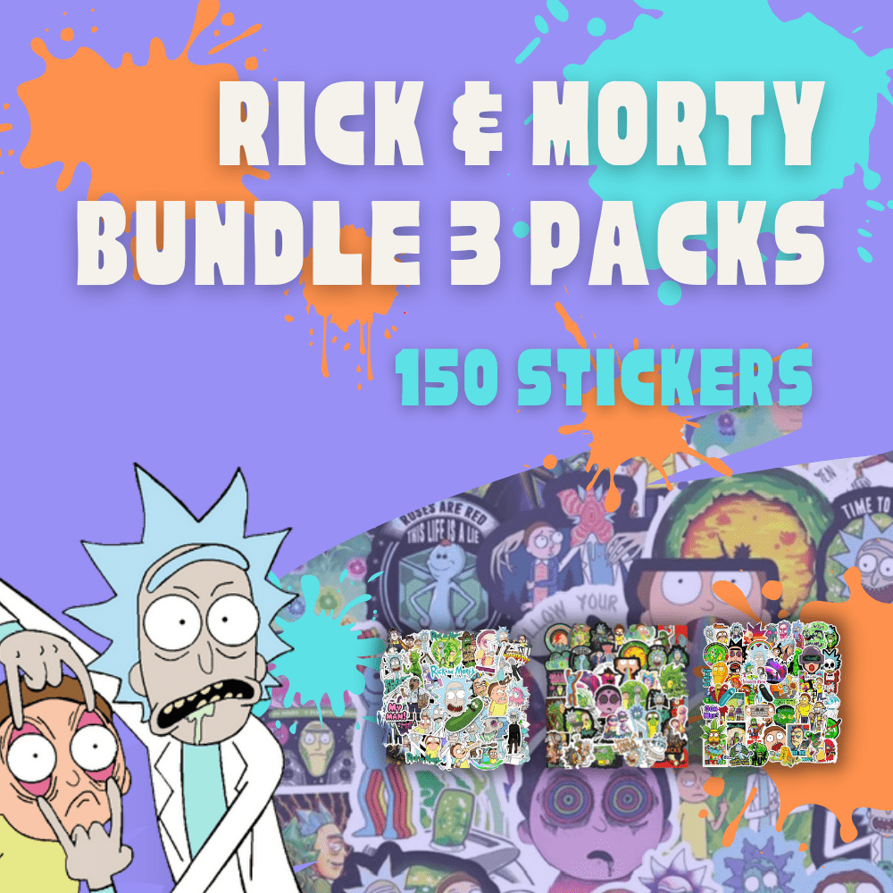 Rick et Morty Bundle 3 Packs (150 stickers) Pack de Stickers Tresor Otaku