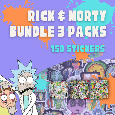 Rick et Morty Bundle 3 Packs (150 stickers) Pack de Stickers Tresor Otaku