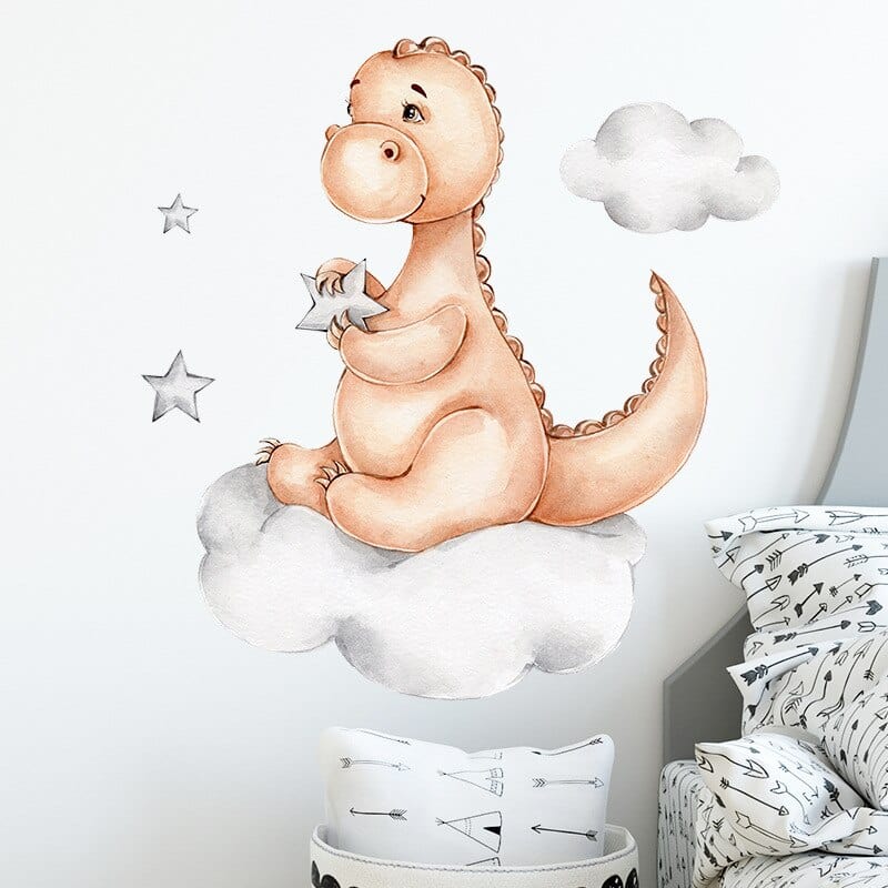 Sticker Chambre Bébé Fille Dinosaure 2 Tresor Otaku
