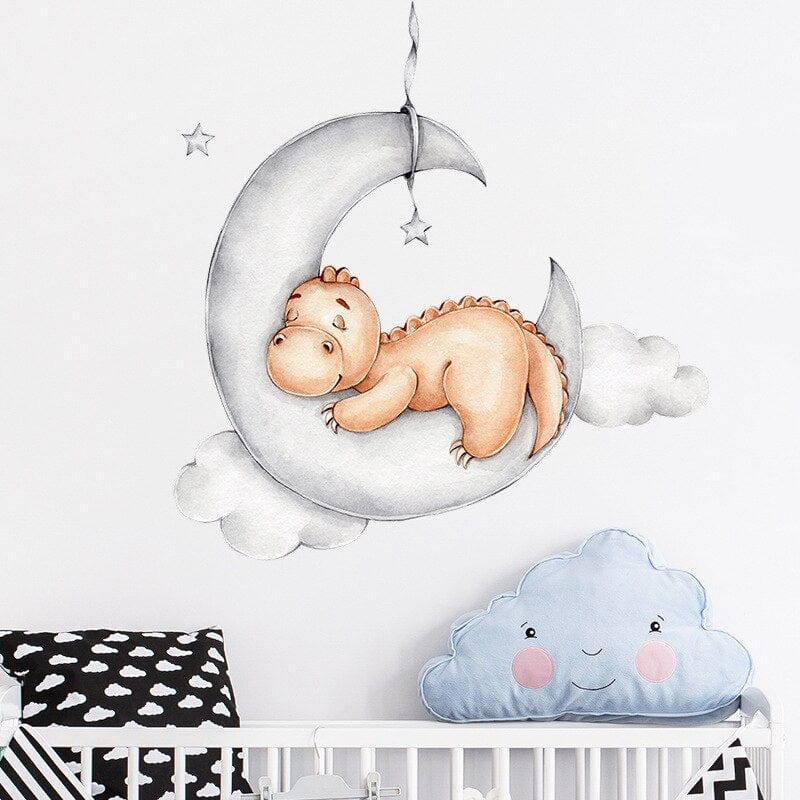 Sticker Chambre Bébé Fille Dinosaure Tresor Otaku
