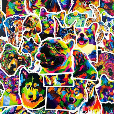 Stickers Animaux Couleurs Pack de Stickers Tresor Otaku