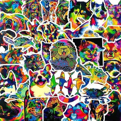 Stickers Animaux Couleurs Pack de Stickers Tresor Otaku