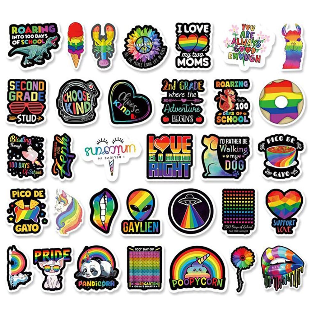 Stickers Arc en ciel <br> (Pack de 52) Pack de Stickers Tresor Otaku