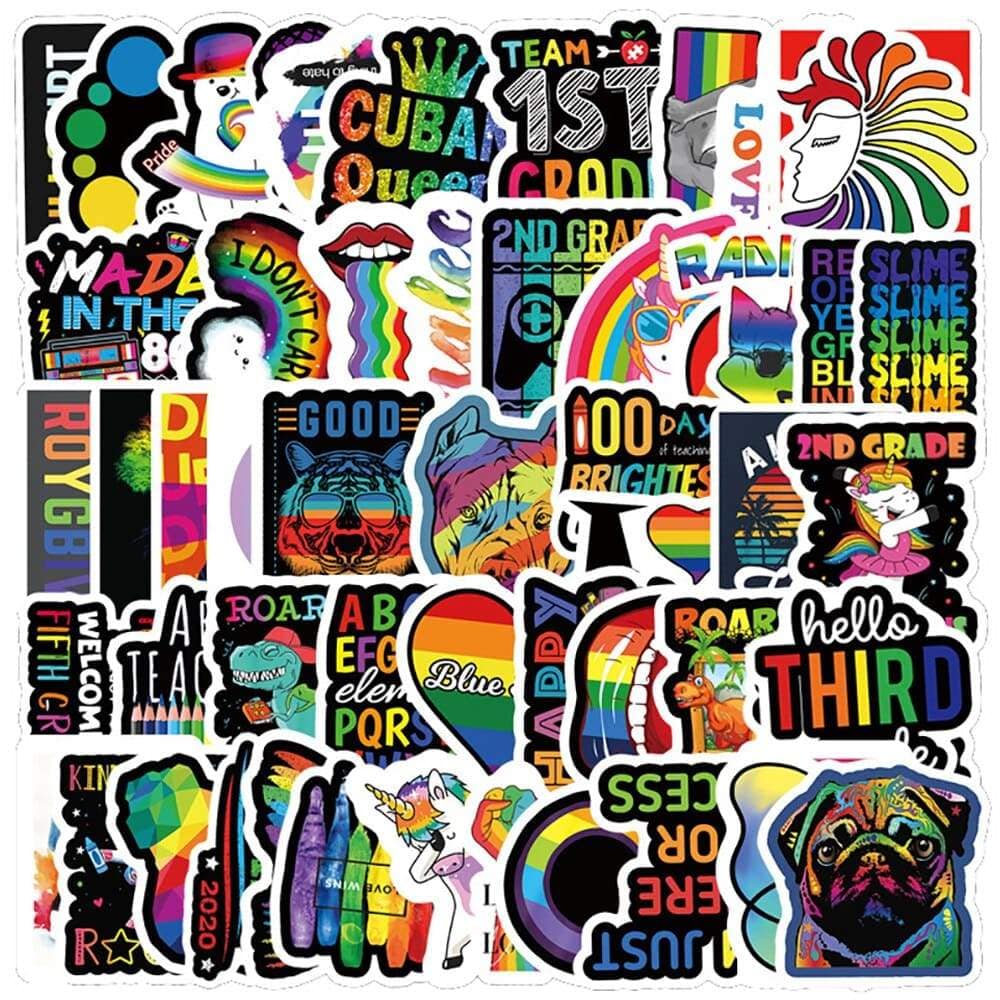 Stickers Arc en ciel <br> (Pack de 52) Pack de Stickers Tresor Otaku