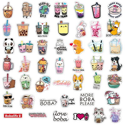 Stickers Bubble Tea <br> (Pack de 47) Pack de Stickers Tresor Otaku