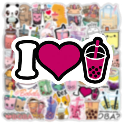 Stickers Bubble Tea <br> (Pack de 47) Pack de Stickers Tresor Otaku