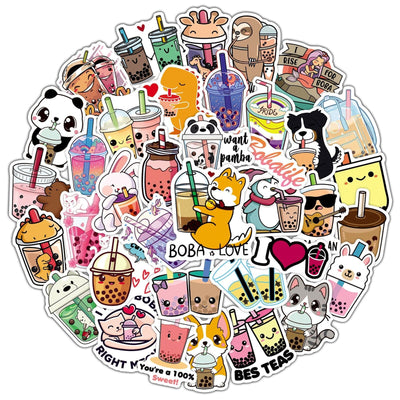Stickers Bubble Tea <br> (Pack de 47) Pack de Stickers Tresor Otaku