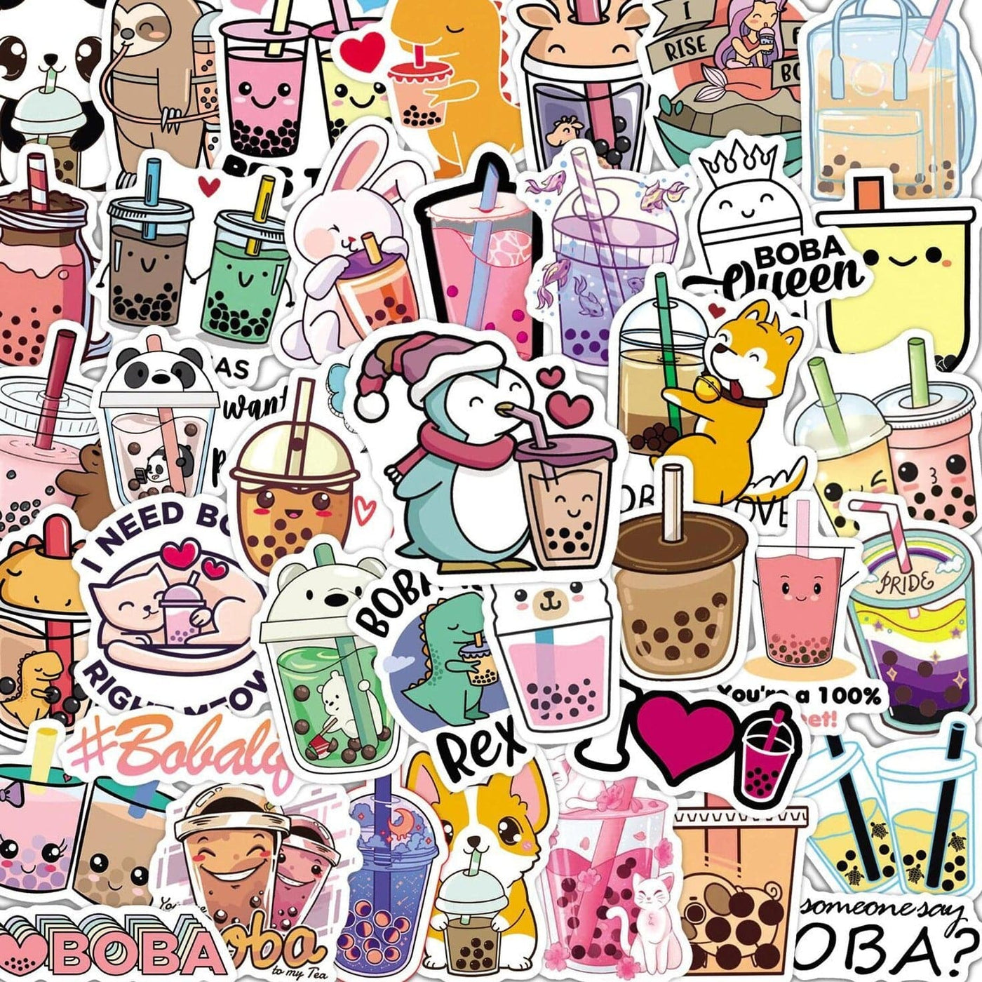 Stickers Bubble Tea <br> (Pack de 47) Pack de Stickers Tresor Otaku