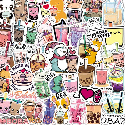 Stickers Bubble Tea <br> (Pack de 47) Pack de Stickers Tresor Otaku