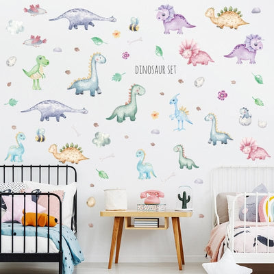 Stickers Chambre Bébé Dinosaure Cartoon Tresor Otaku