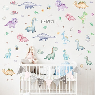 Stickers Chambre Bébé Dinosaure Cartoon Tresor Otaku