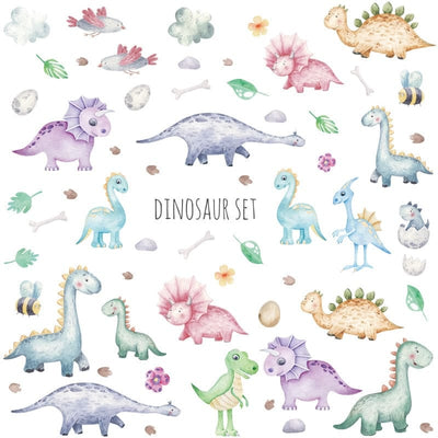 Stickers Chambre Bébé Dinosaure Cartoon Tresor Otaku