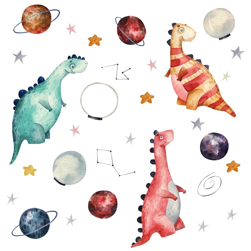 Stickers Chambre Bébé Dinosaures et Planètes Tresor Otaku