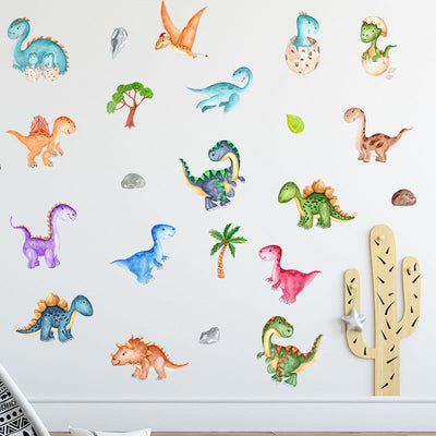 Stickers Chambre Bébé Dinosaures Multicolores Tresor Otaku