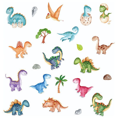 Stickers Chambre Bébé Dinosaures Multicolores Tresor Otaku