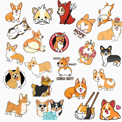 Stickers Chien Corgi Pack de Stickers Tresor Otaku