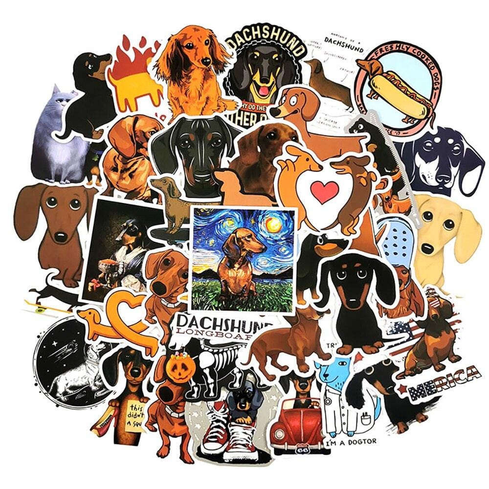 Stickers Chien Teckel Pack de Stickers Tresor Otaku