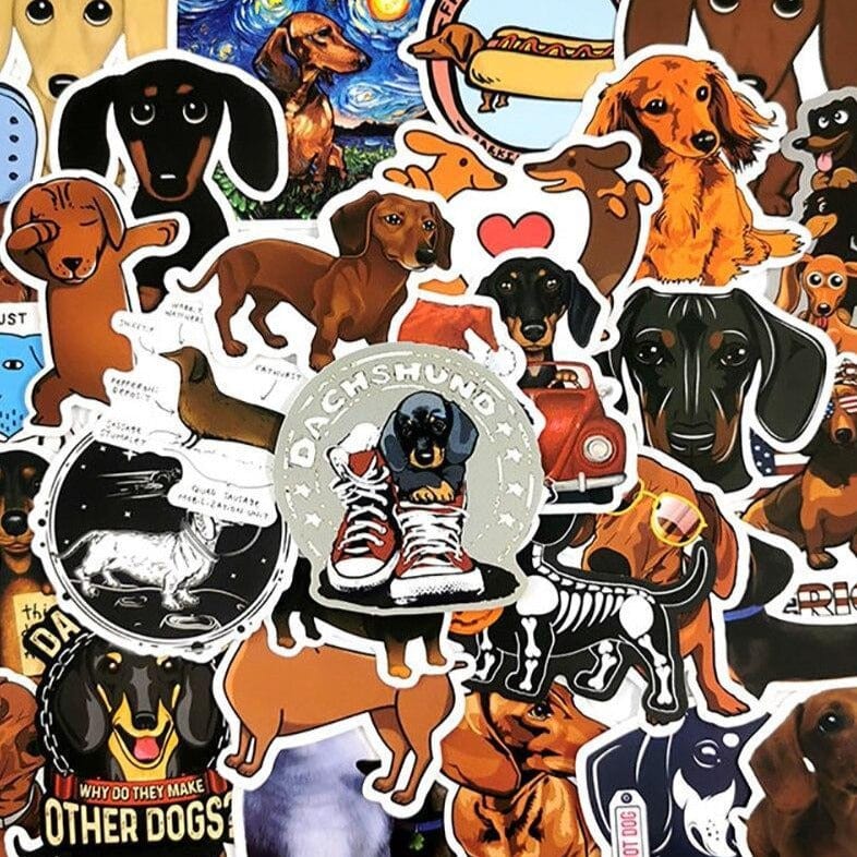 Stickers Chien Teckel Pack de Stickers Tresor Otaku