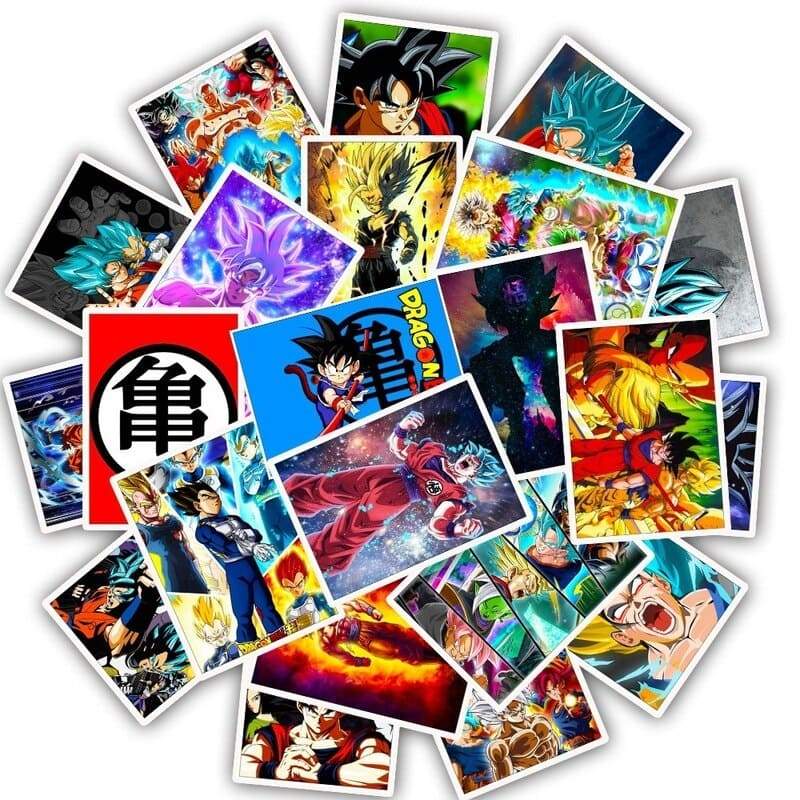 Stickers Dragon Ball Rectangle Pack de Stickers Tresor Otaku