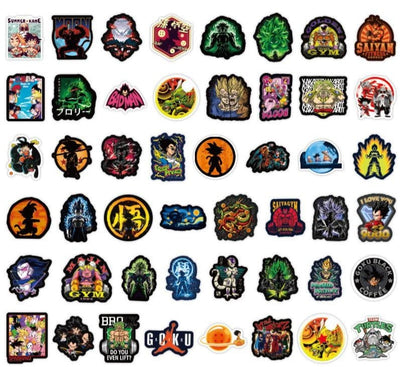 Stickers Dragon Ball Z Noir Pack de Stickers Tresor Otaku