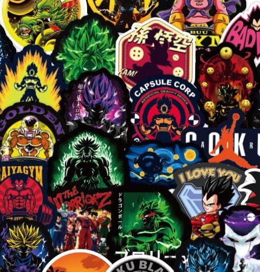 Stickers Dragon Ball Z Noir Pack de Stickers Tresor Otaku