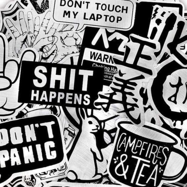 Stickers Graffiti Noir et Gris Métallisé Pack de Stickers Tresor Otaku