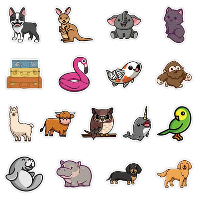 Stickers Kawaii Animaux Pack de Stickers Tresor Otaku