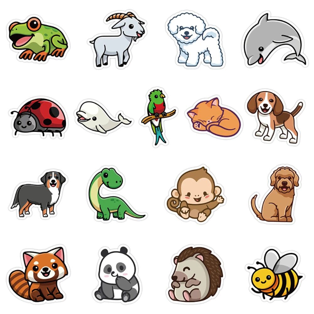 Stickers Kawaii Animaux Pack de Stickers Tresor Otaku