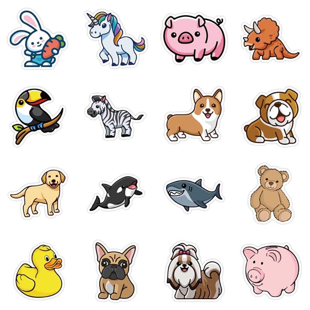 Stickers Kawaii Animaux Pack de Stickers Tresor Otaku