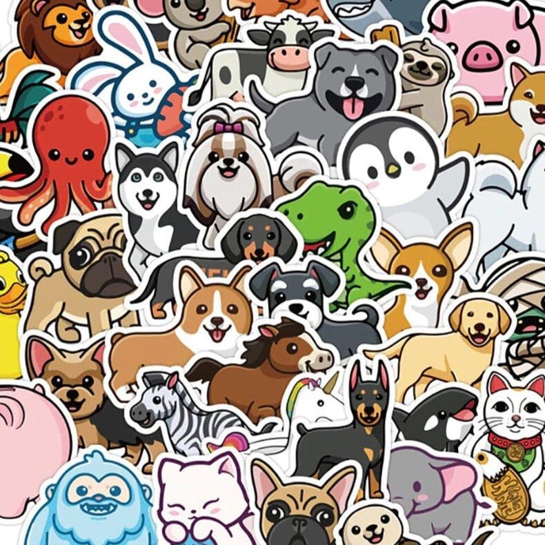 Stickers Kawaii Animaux Pack de Stickers Tresor Otaku