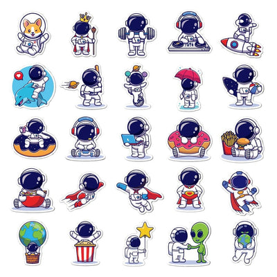 Stickers Kawaii Astronaute Pack de Stickers Tresor Otaku