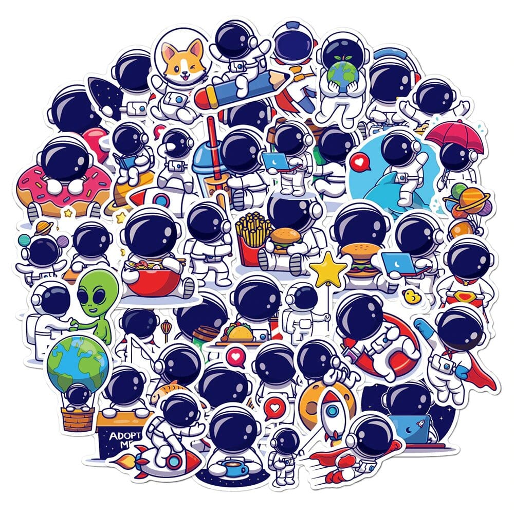 Stickers Kawaii Astronaute Pack de Stickers Tresor Otaku