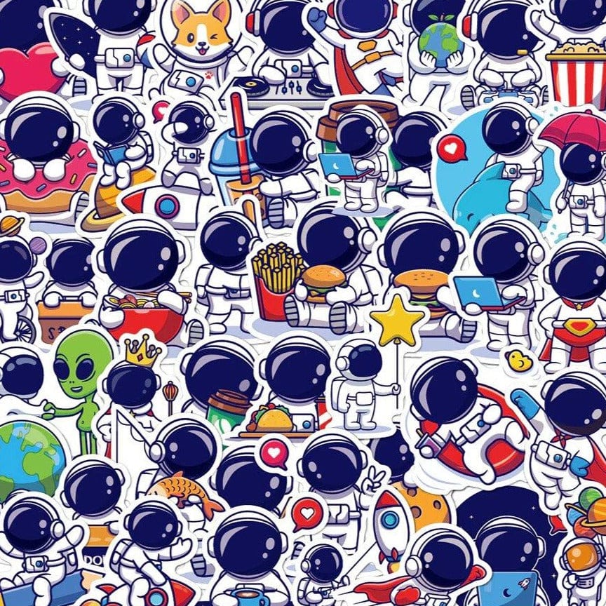 Stickers Kawaii Astronaute Pack de Stickers Tresor Otaku