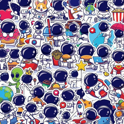 Stickers Kawaii Astronaute Pack de Stickers Tresor Otaku