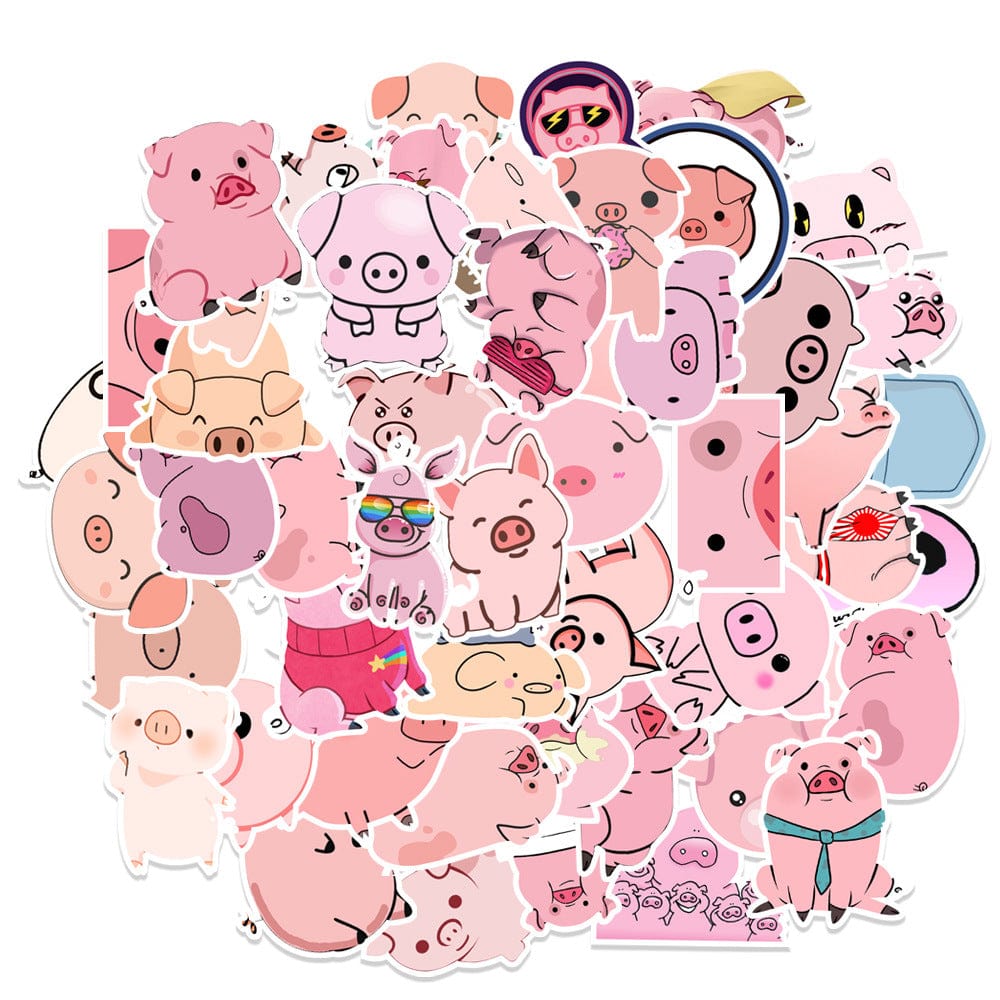 Stickers Kawaii Cochons Pack de Stickers Tresor Otaku