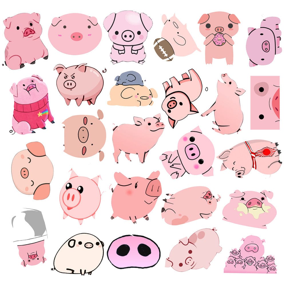 Stickers Kawaii Cochons Pack de Stickers Tresor Otaku