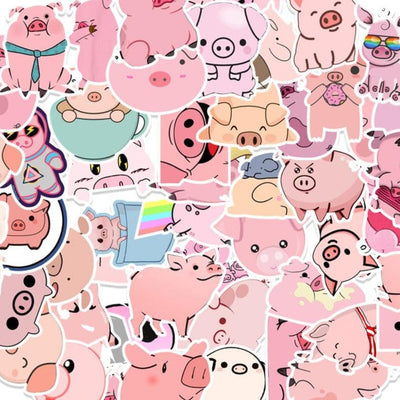 Stickers Kawaii Cochons Pack de Stickers Tresor Otaku