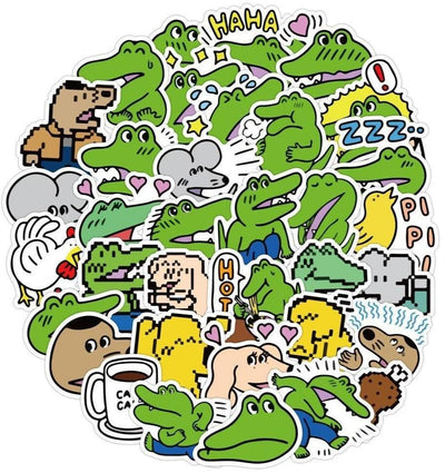 Stickers Kawaii Crocodile <br> (Pack de 80) Pack de Stickers Tresor Otaku
