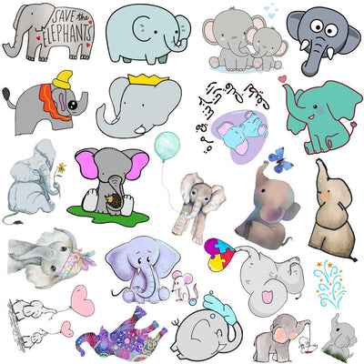 Stickers Kawaii Elephant Pack de Stickers Tresor Otaku