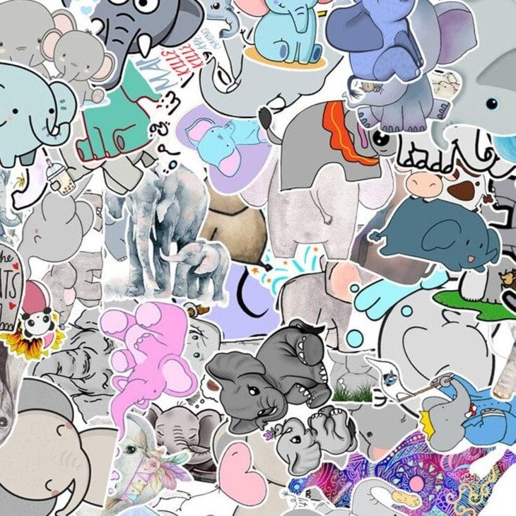 Stickers Kawaii Elephant Pack de Stickers Tresor Otaku
