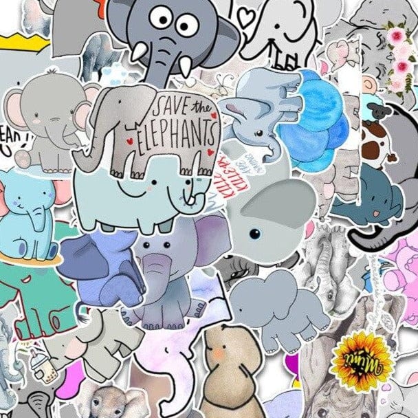 Stickers Kawaii Elephant Pack de Stickers Tresor Otaku